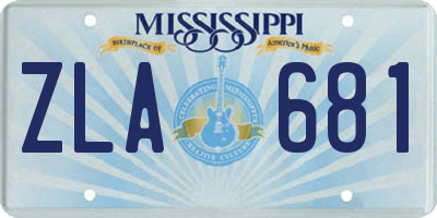 MS license plate ZLA681