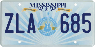 MS license plate ZLA685