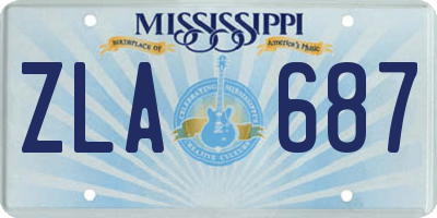 MS license plate ZLA687