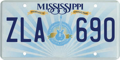 MS license plate ZLA690