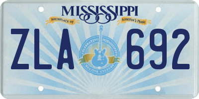 MS license plate ZLA692