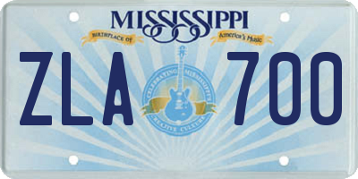 MS license plate ZLA700