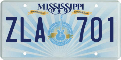 MS license plate ZLA701