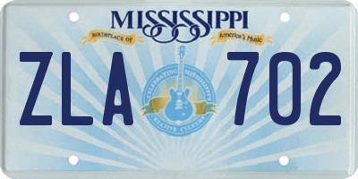MS license plate ZLA702