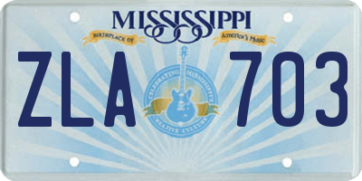 MS license plate ZLA703