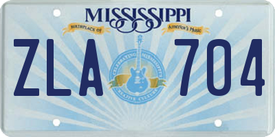 MS license plate ZLA704