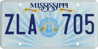 MS license plate ZLA705