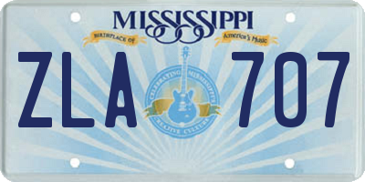 MS license plate ZLA707