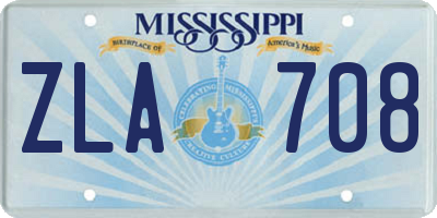 MS license plate ZLA708