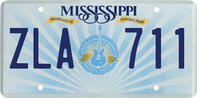 MS license plate ZLA711