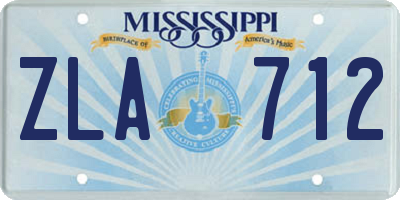 MS license plate ZLA712
