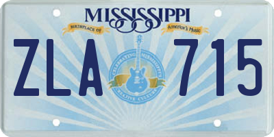 MS license plate ZLA715
