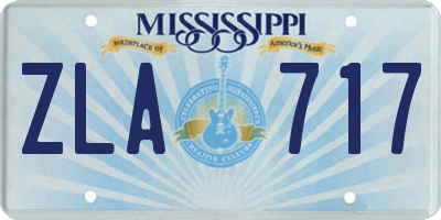 MS license plate ZLA717