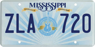 MS license plate ZLA720