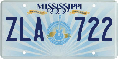 MS license plate ZLA722