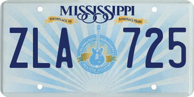 MS license plate ZLA725