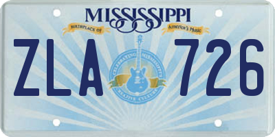 MS license plate ZLA726