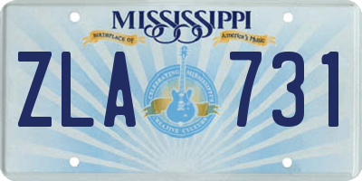 MS license plate ZLA731