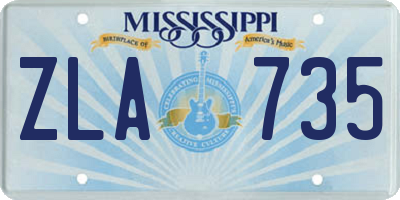 MS license plate ZLA735