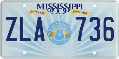 MS license plate ZLA736