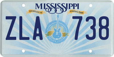 MS license plate ZLA738