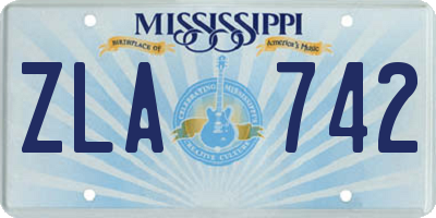 MS license plate ZLA742