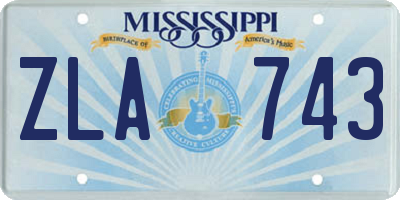 MS license plate ZLA743