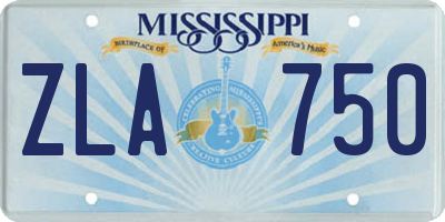 MS license plate ZLA750
