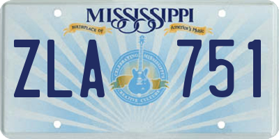 MS license plate ZLA751