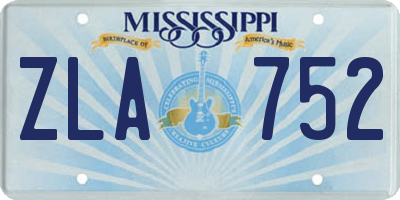MS license plate ZLA752
