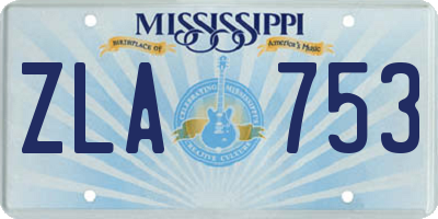 MS license plate ZLA753