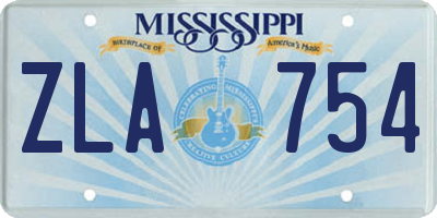 MS license plate ZLA754