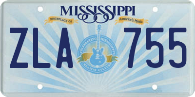 MS license plate ZLA755