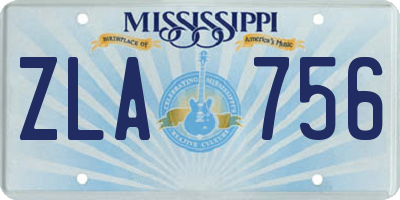 MS license plate ZLA756