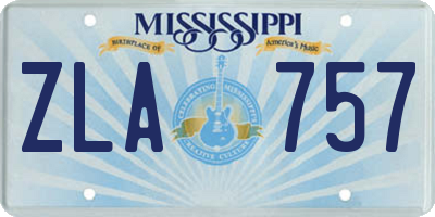 MS license plate ZLA757