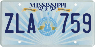 MS license plate ZLA759