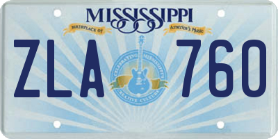 MS license plate ZLA760