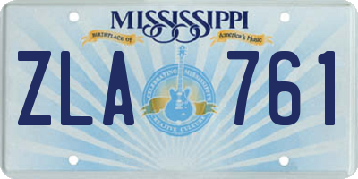 MS license plate ZLA761