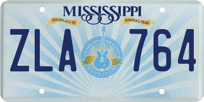 MS license plate ZLA764
