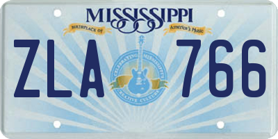 MS license plate ZLA766