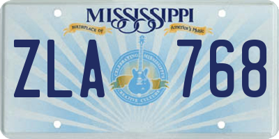 MS license plate ZLA768