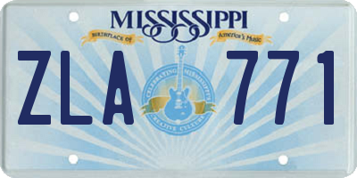 MS license plate ZLA771