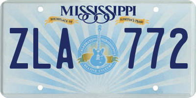 MS license plate ZLA772