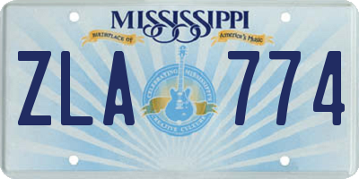 MS license plate ZLA774