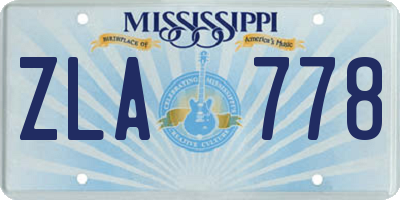 MS license plate ZLA778