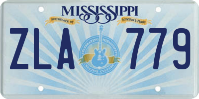 MS license plate ZLA779