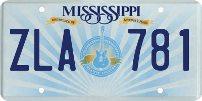 MS license plate ZLA781