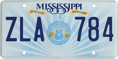 MS license plate ZLA784