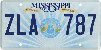 MS license plate ZLA787