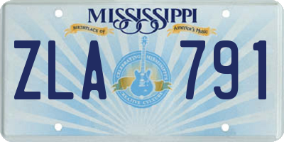 MS license plate ZLA791